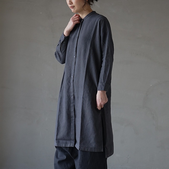e231t044)/evam eva(エヴァムエヴァ)/water linen shirts one-piece