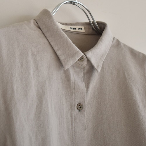 E201T008) / evam eva(エヴァムエヴァ) / wool square shirt(コットン