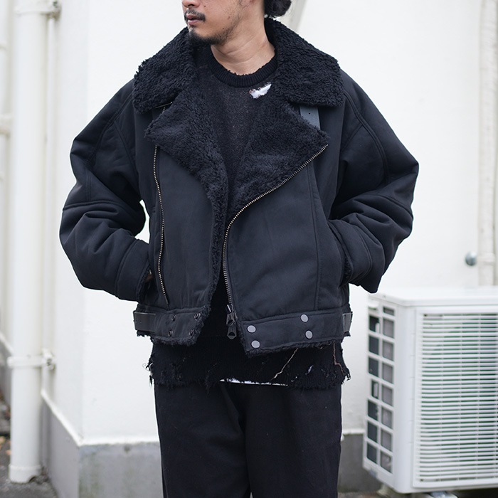 アンセルムVEGAN LEATHER BOA ZIP JACKET 24fw rc785mr5kbWz.jpg?width=768
