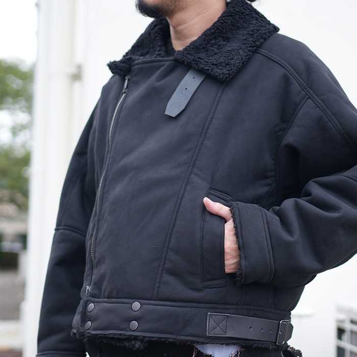 ANCELLM VEGANLEATHER BOA ZIP JACKET サイズ1