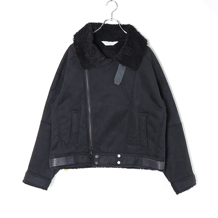 anc-jk39-a) / ANCELLM (アンセルム) /VEGAN LEATHER BOA ZIP JACKET