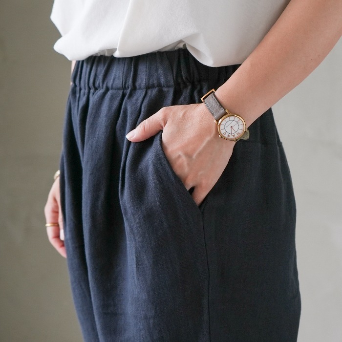 e223t017) / evam eva(エヴァムエヴァ) / linen tuck pants（リネン