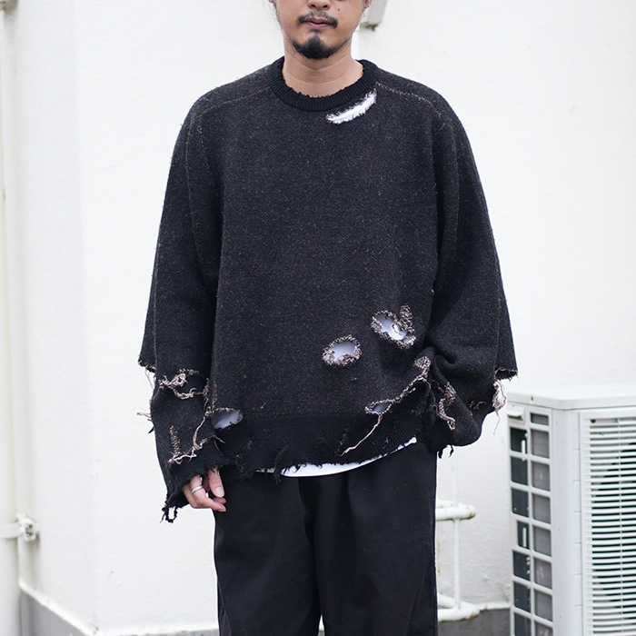 ◎□(anc-kn09) / ANCELLM (アンセルム) / DAMAGE KNIT