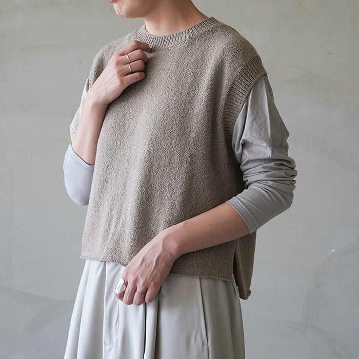 エヴァムエヴァ　ウールリリィベスト e253k007) / evam eva (エヴァムエヴァ) / wool lily vest