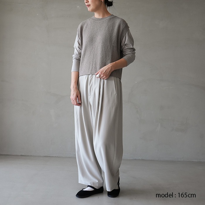 美品 24SS evam eva エヴァムエヴァ wool lily vest プルオーバー ベスト ノースリーブ ニット E241K004 ベージュ レディース 古着 中古 evam eva 美品 24SS エヴァムエヴァ wool lily vest プル