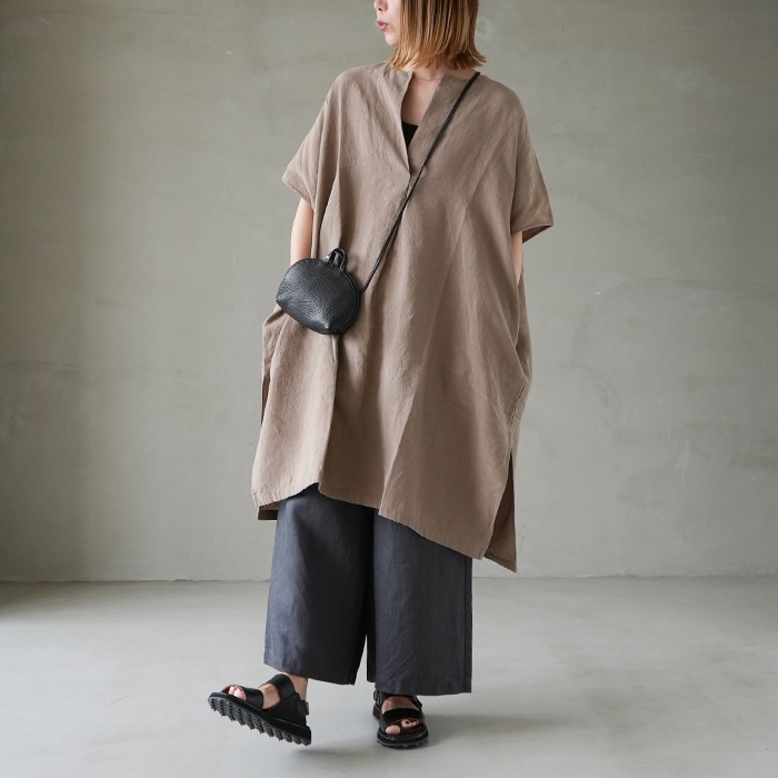 ◎☆(e223t014) / evam eva(エヴァムエヴァ) / linen poncho