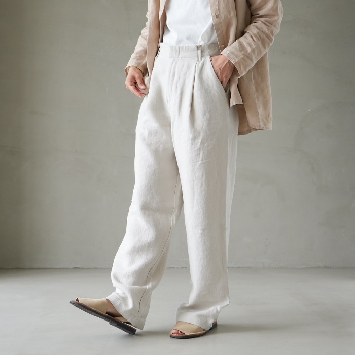 e223t018) / evam eva(エヴァムエヴァ) / linen wide pants(リネン