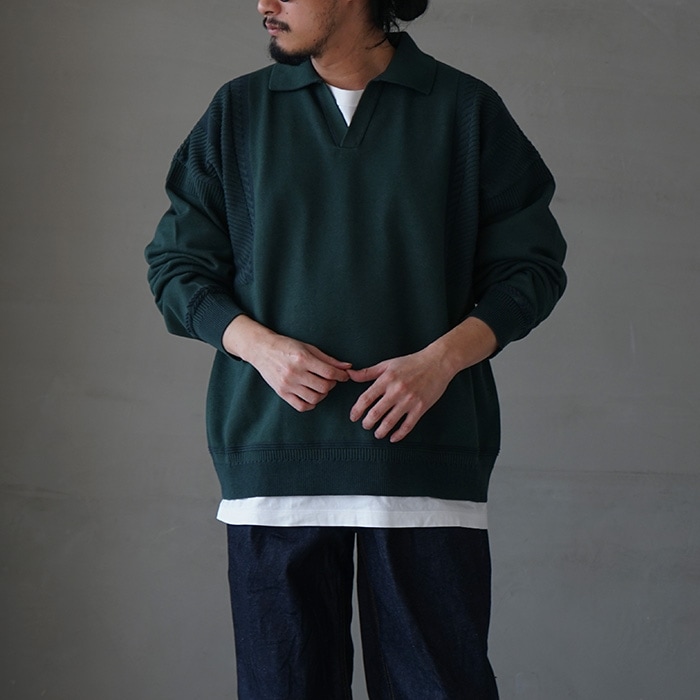 30%OFF】(ysk-24ss-kn06) YASHIKI(ヤシキ) / Shunrin Skipper Knit