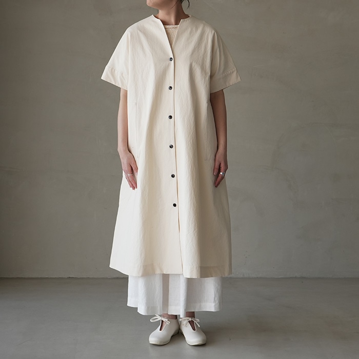 アトリエアンワン コットンホースクロスフードコート ベージュ