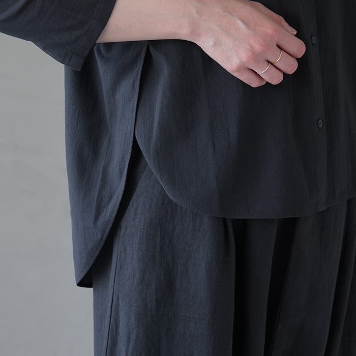e231t195) / evam eva (エヴァムエヴァ) /cotton slit shirts(コットン