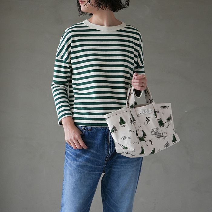 R&D.M.CO-/オールドマンズテーラー/ボーダードロップシャツ★新品 R&D.M.Co- / OLDMAN'S TAILOR GAUZE BORDER DROP SHOULDER SHIRT