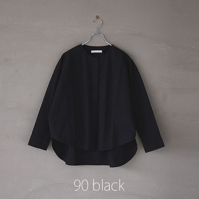 ◎☆(e243t060) / evam eva(エヴァムエヴァ) /cotton no collar shirt  