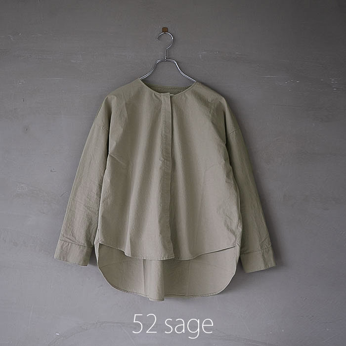□(e243t060) / evam eva(エヴァムエヴァ) /cotton no collar shirt