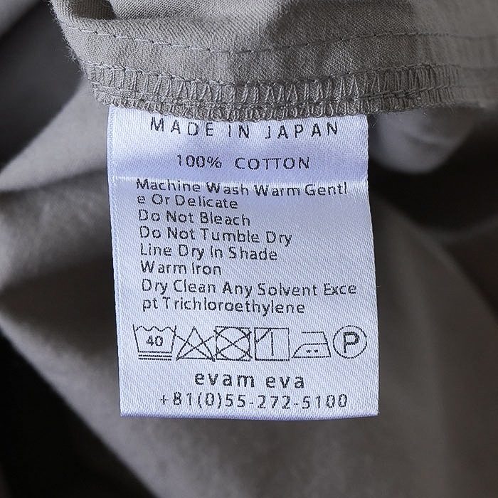 ◎☆(e243t060) / evam eva(エヴァムエヴァ) /cotton no collar shirt(コットンノーカラーシャツ) /  メール便対象外 | evam eva,トップス | WOODY HOUSE LBR
