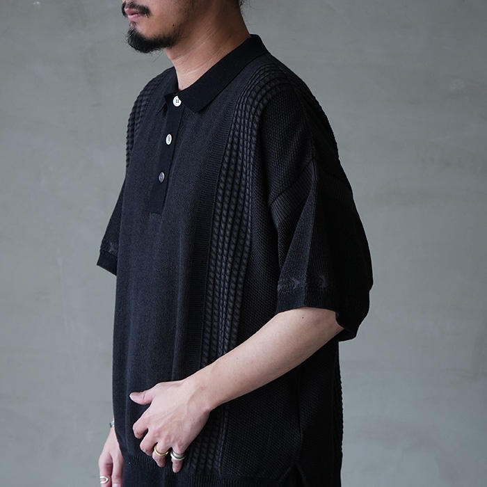 plyy men by RAGNE KIKAS 半袖ニットポロ ヨウジヤマモト YASHIKI/ヤシキ Rikka Knit Polo/六花ニットポロの正規公式取扱店