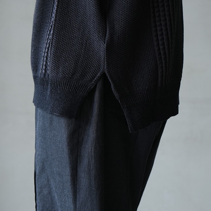 ysk-26ss-kn11) YASHIKI(ヤシキ) / Aotsuyu Knit Polo (アオツユ