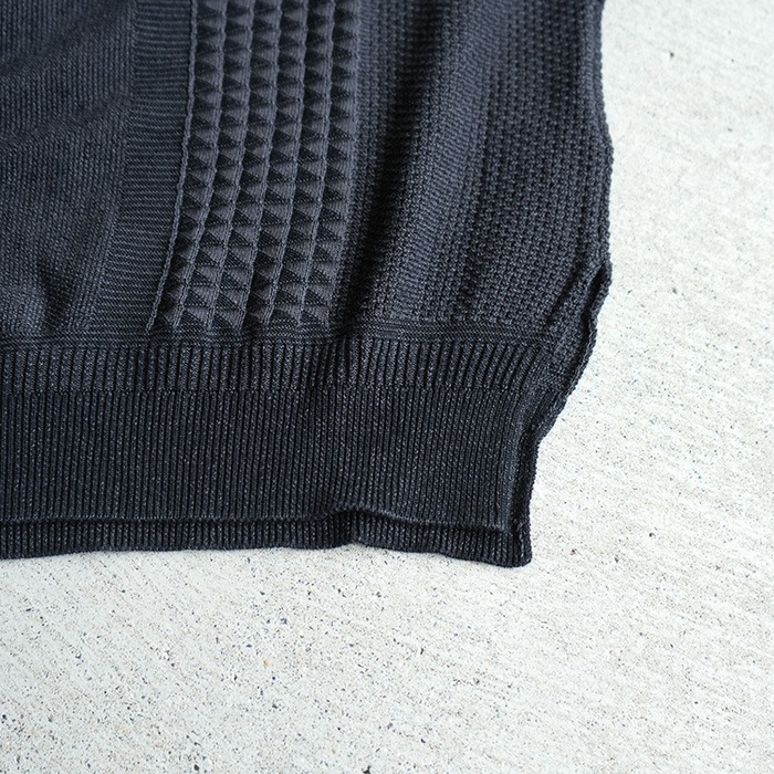 ysk-26ss-kn11) YASHIKI(ヤシキ) / Aotsuyu Knit Polo (アオツユ