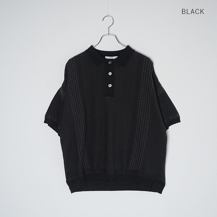ysk-26ss-kn11) YASHIKI(ヤシキ) / Aotsuyu Knit Polo (アオツユ