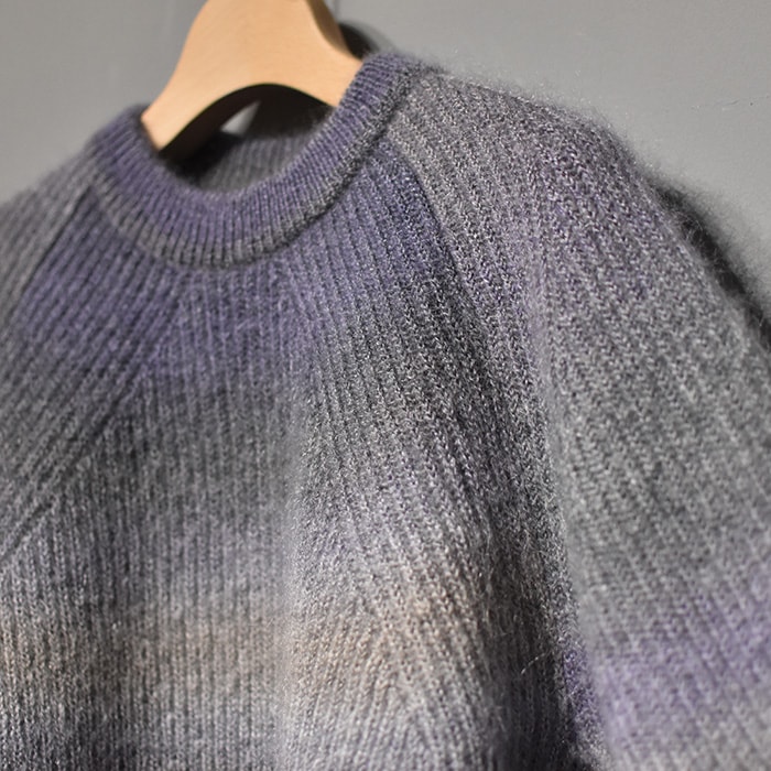 bn-25fl-055)/ BATONER(バトナー) / MOHAIR KASURI DYE SIGNATURE CREW