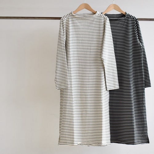 Nis 875 Cottonn Nisica ニシカ コットンボーダーガンジーネックワンピース メール便対象外 Nisica Woody House Lbr