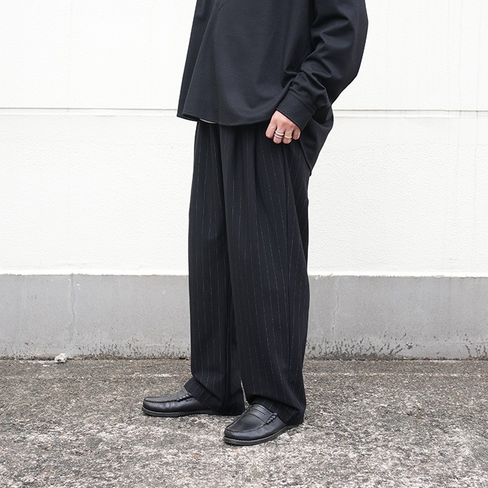 km24a-043）/ KANEMASA(カネマサ) / 36G Wool Stripe Easy Trousers