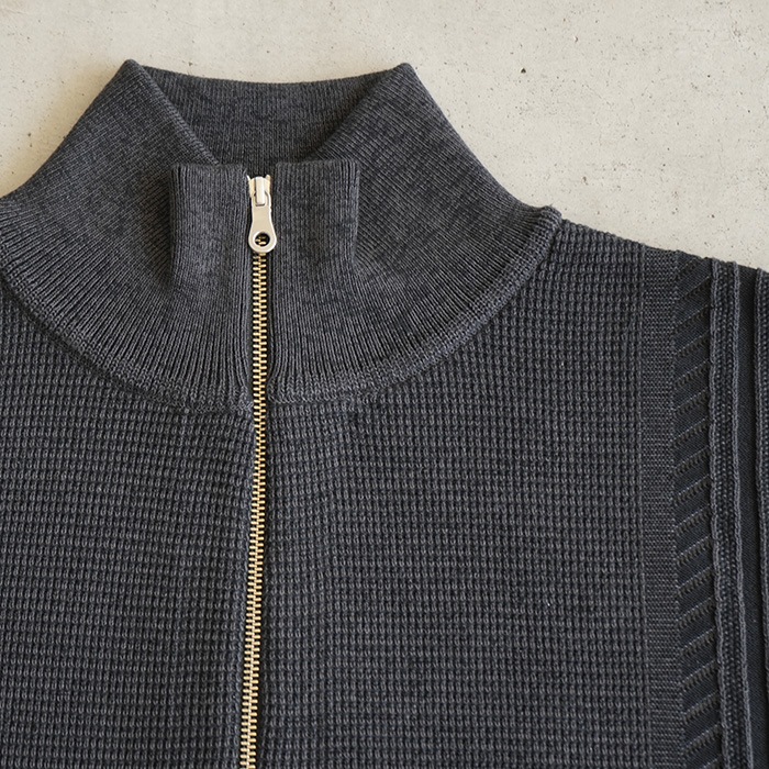 ysk-25aw-kn05) YASHIKI(ヤシキ) / Fuyushigure Half Zip Knit