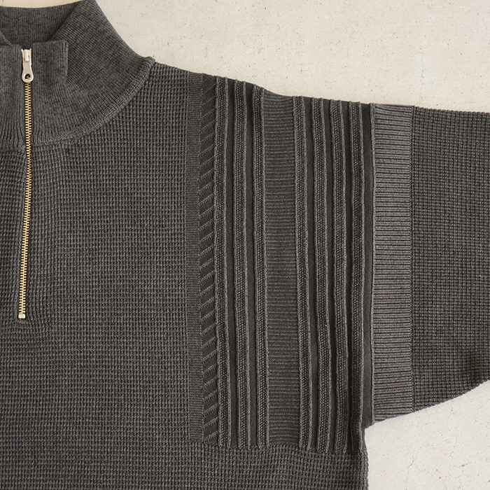 ysk-25aw-kn05) YASHIKI(ヤシキ) / Fuyushigure Half Zip Knit