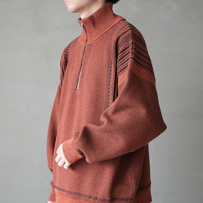 waki⭐︎2着 ysk-25aw-kn05) YASHIKI(ヤシキ) / Fuyushigure Half Zip Knit