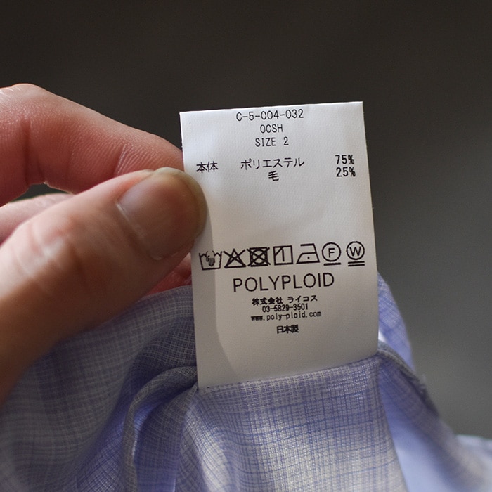 ▽(c-5-004-032) POLYPLOID(ポリプロイド) / OPEN COLLAR SHIRT C