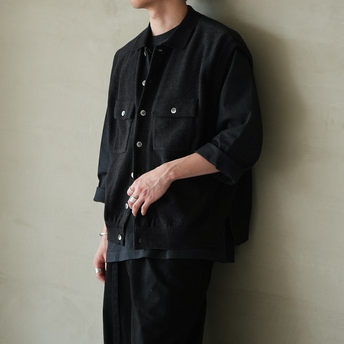 30%OFF】(ysk-26ss-kn08) YASHIKI(ヤシキ) / Haoto Collar Vest
