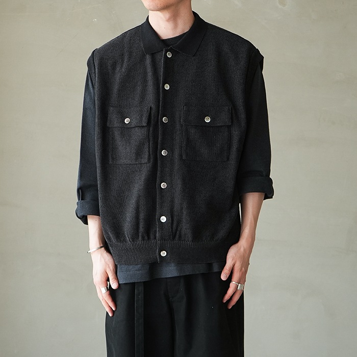 20%OFF】(ysk-26ss-kn08) YASHIKI(ヤシキ) / Haoto Collar Vest