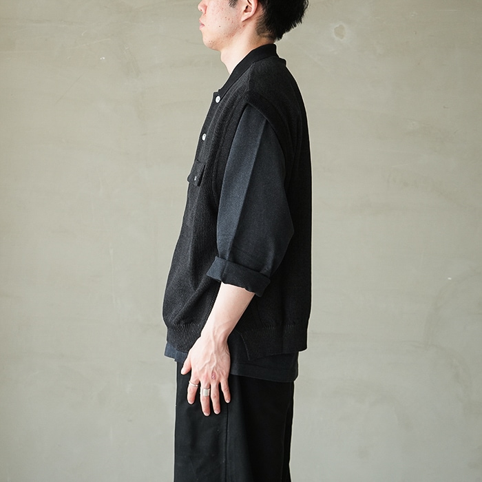 20%OFF】(ysk-26ss-kn08) YASHIKI(ヤシキ) / Haoto Collar Vest