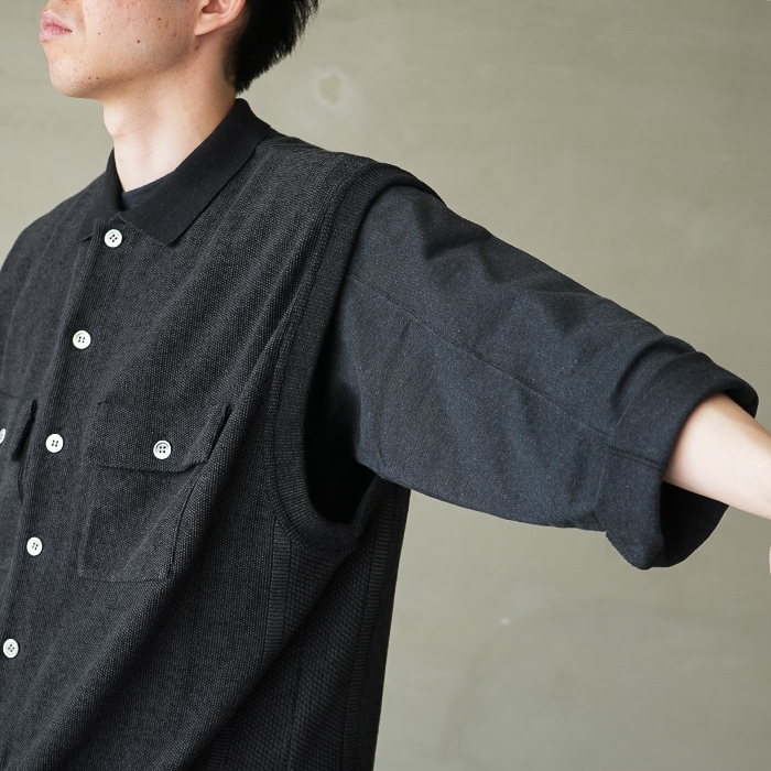 ysk-26ss-kn08) YASHIKI(ヤシキ) / Haoto Collar Vest (ハオトカラー