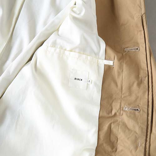 20%OFF】(R23202) / RINEN(リネン) / 30/1高密度ウェザー ステンカラー