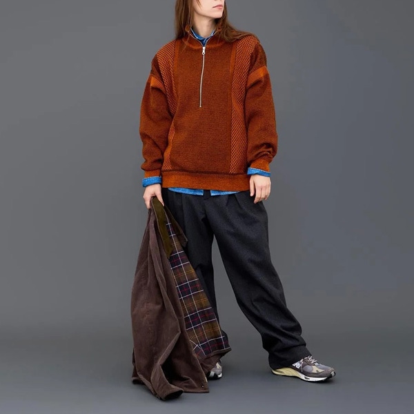 ysk-26aw-kn06) YASHIKI(ヤシキ) / Karita Half Zip Knit (カリタ