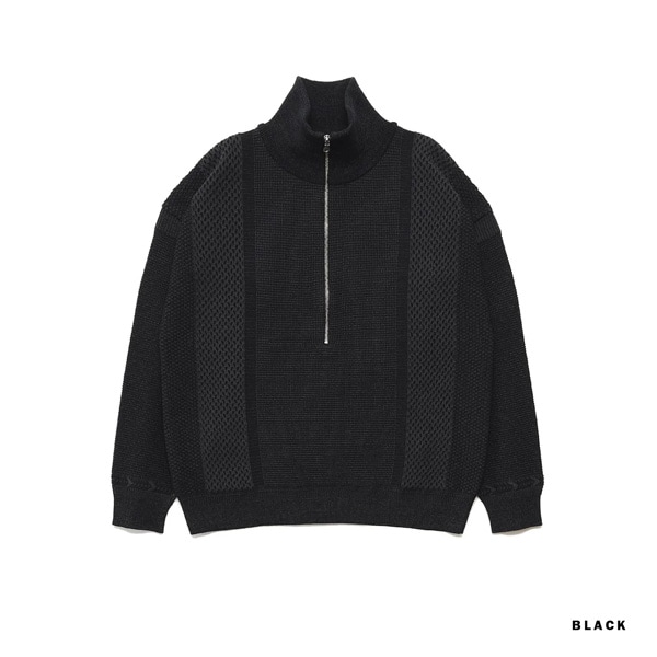 ysk-26aw-kn06) YASHIKI(ヤシキ) / Karita Half Zip Knit (カリタ
