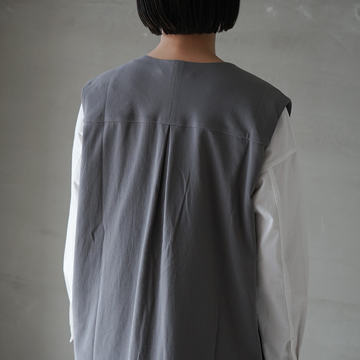 □（e241t075）/ evam eva(エヴァムエヴァ) /cotton vest(コットン