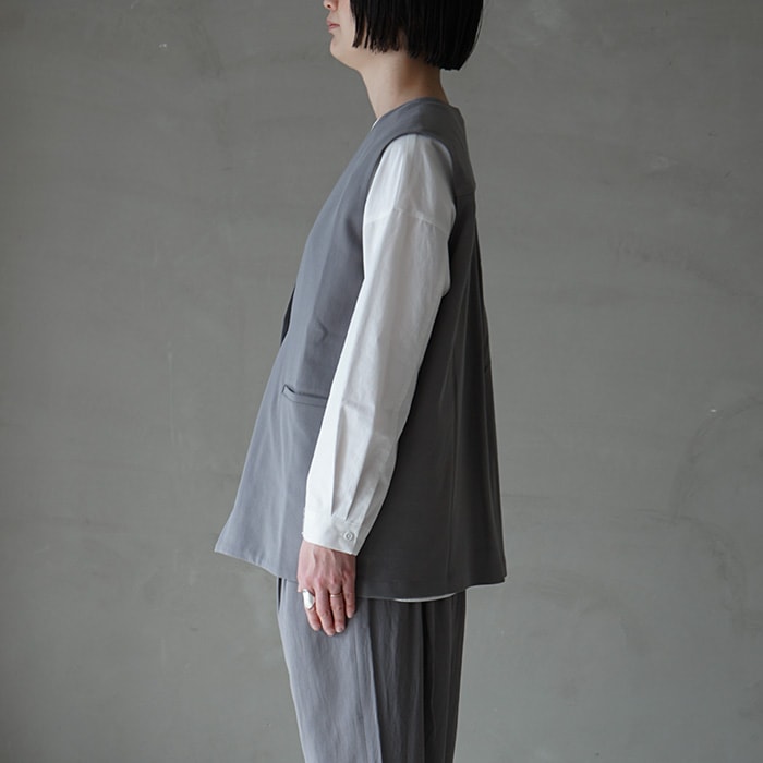 ▽（e241t075）/ evam eva(エヴァムエヴァ) /cotton vest(コットン