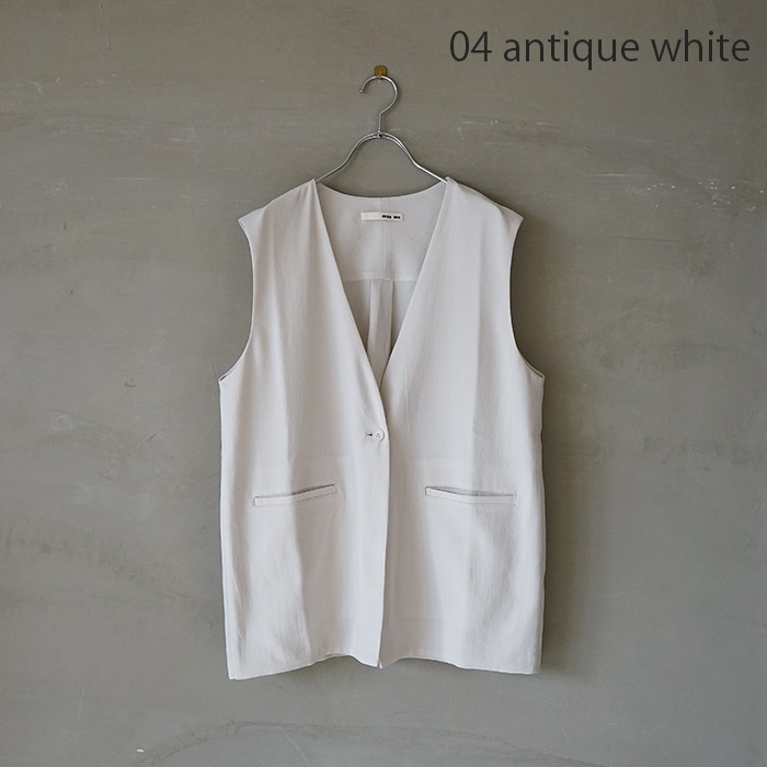 □（e241t075）/ evam eva(エヴァムエヴァ) /cotton vest(コットン