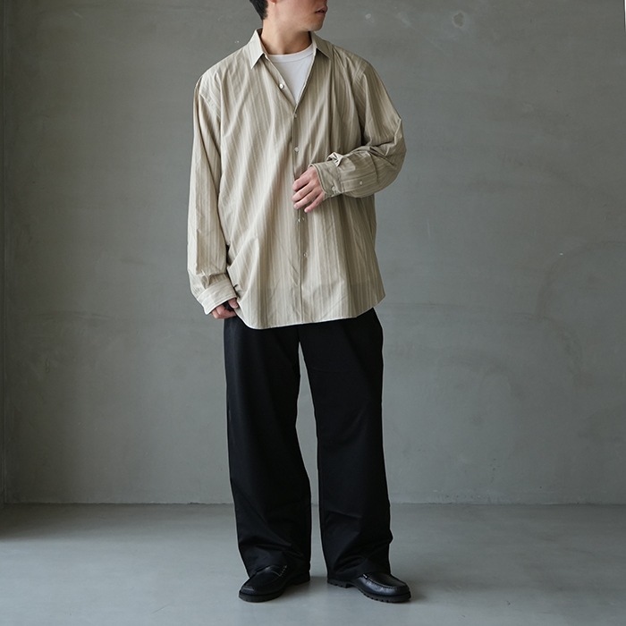km25s-023）/ KANEMASA(カネマサ) / 46G Atmosphere Stripe L/S Shirt