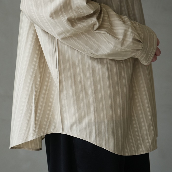 km25s-023）/ KANEMASA(カネマサ) / 46G Atmosphere Stripe L/S Shirt