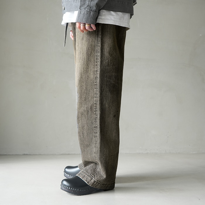 【美品】ヨーコサカモト　トラッカー ペインター パンツ　23ss　鹿の子　グレー 2023SS】 YOKO SAKAMOTO (ヨーコサカモト) 