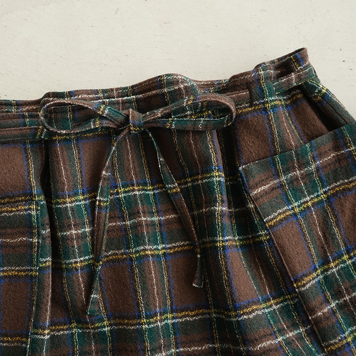 新品オールドマンズテーラー　ウールタータンチェック　ストリングスカート　ウォレス オールドマンズテーラーウールタータンチェックストリングスカート