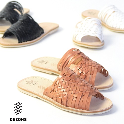 激安正規  ワラチサンダル DEEPHS 新品同様 皮編み込みローカットサンダル 靴