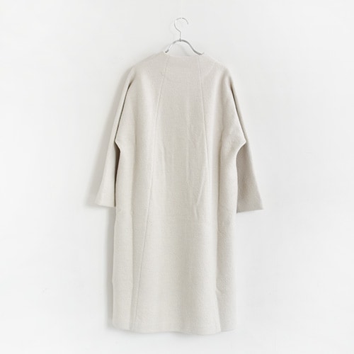 リネン ベージュ ロングコート evam e203k054) / evam eva(エヴァムエヴァ) / press wool long coat