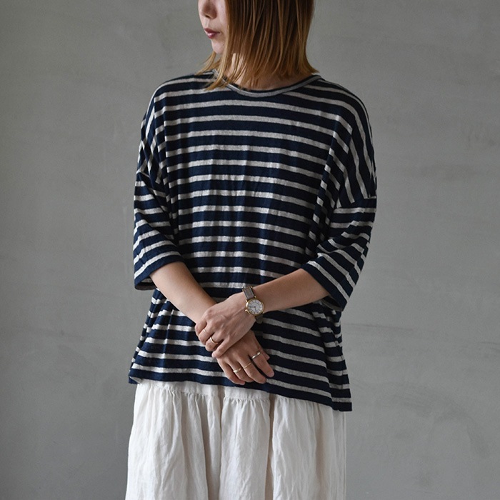 12110072) / Vlas Blomme (ヴラスブラム) / Linen(リネン)ボーダー5分