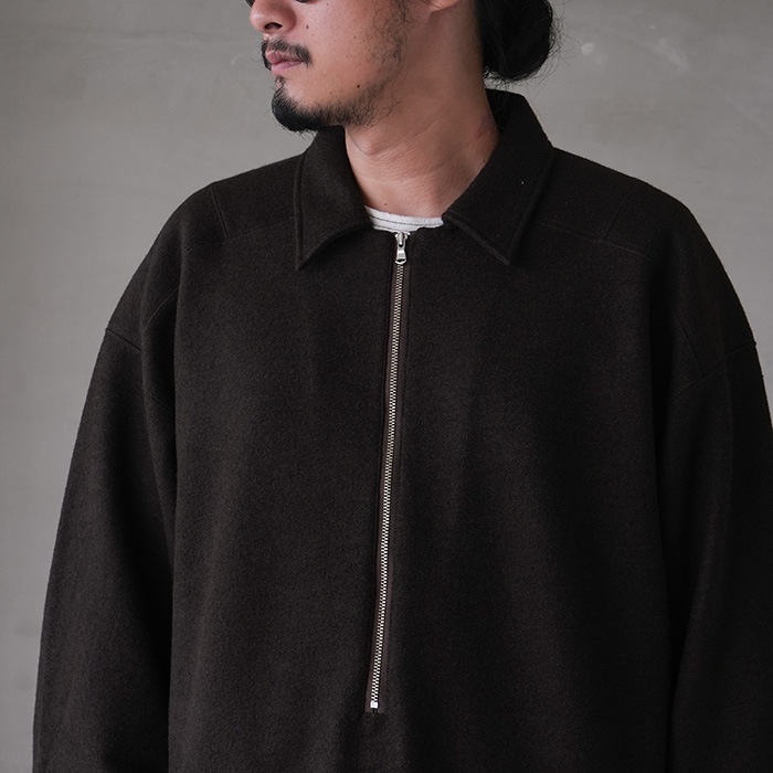 anc-sh45-b) / ANCELLM (アンセルム) / WOOL PULL OVER SHIRT（ウール