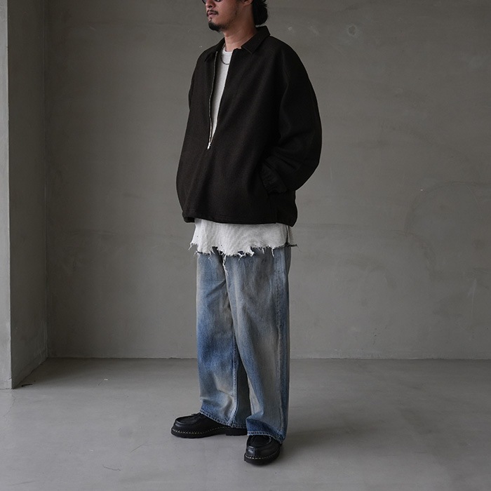 ancellm アンセルム　プルオーバーシャツ　25ss新品 Ancellm 25ss cut stripe half pull over shirt anc-ct96 サイズ