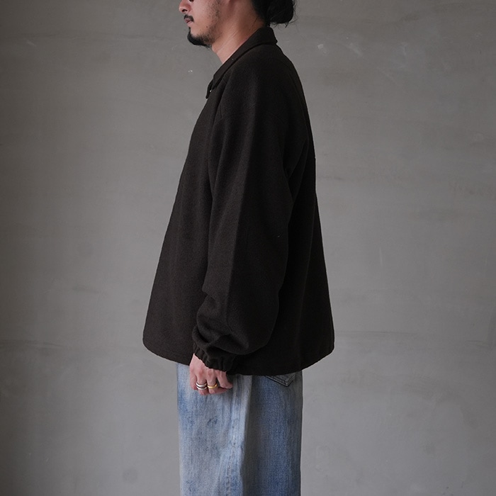 トップス ANCELLM WOOL PULL OVER SHIRT ANCELLM - WOOL PULL OVER SHIRT | BLACK | シャツ | NapsNote