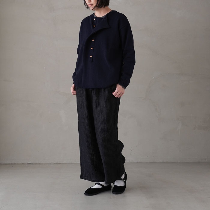 ヴラスブラム　ロングカーディガンとスヌードのセット 11304094) Vlas Blomme (ヴラスブラム) /French Merino Wool 前開き